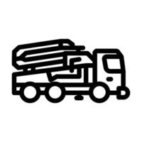 concrete pump construction vehicle line icon vector illustration