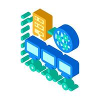 network configuration repair computer isometric icon vector illustration