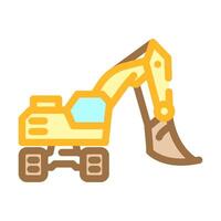 front shovel construction vehicle color icon vector illustration