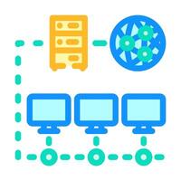 network configuration repair computer color icon vector illustration