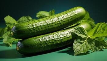 AI generated Freshness of organic vegetables, close up of healthy green salad generated by AI photo