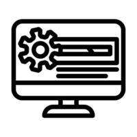 conductor instalación reparar computadora línea icono vector ilustración