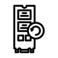 data recovery repair computer line icon vector illustration