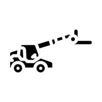 telescopic handler construction vehicle glyph icon vector illustration