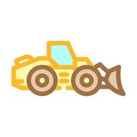 wheel loader construction vehicle color icon vector illustration