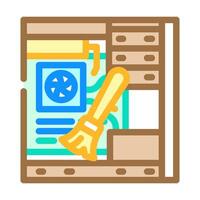 pc cleaning repair computer color icon vector illustration