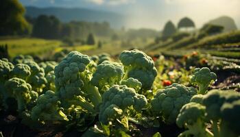 AI generated Fresh organic vegetables harvested from a colorful vegetable garden generated by AI photo