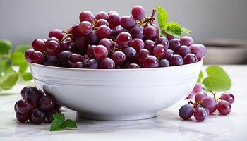 AI generated Freshness of nature ripe, juicy berries on wooden table generated by AI photo