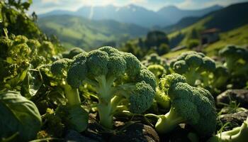 AI generated Fresh vegetables from the farm, a healthy meal outdoors generated by AI photo