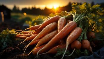 AI generated Fresh organic vegetables harvested from a homegrown garden, healthy and vibrant generated by AI photo