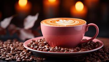 ai generado recién elaborada café en un taza, un cafeína amante deleite generado por ai foto
