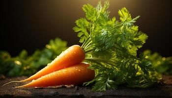 ai generado frescura y salud en un vegetariano comida con orgánico vegetales generado por ai foto