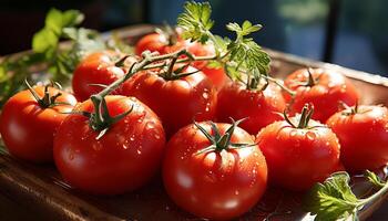 AI generated Fresh, organic tomato salad a healthy, vibrant summer meal generated by AI photo