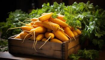 AI generated Fresh, organic vegetables healthy eating, nature bounty, vibrant colors generated by AI photo