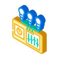 lighting controls efficient isometric icon vector illustration