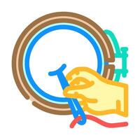 hands embroidery hobby color icon vector illustration