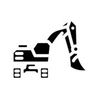 front shovel construction vehicle glyph icon vector illustration