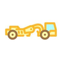 scraper machine construction vehicle color icon vector illustration