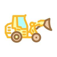 compact loader construction vehicle color icon vector illustration