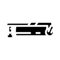 grading blade construction vehicle glyph icon vector illustration