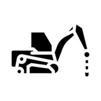 construction drill vehicle glyph icon vector illustration