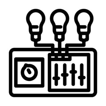 lighting controls efficient line icon vector illustration