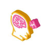 memory recall neuroscience neurology isometric icon vector illustration