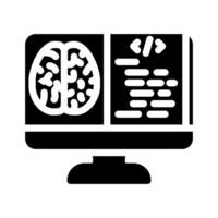 neuroinformática neurociencia neurología glifo icono vector ilustración