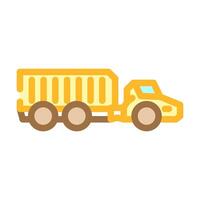 articulated hauler construction vehicle color icon vector illustration