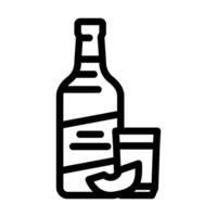 soju bottle korean cuisine line icon vector illustration