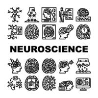 neuroscience brain doctor medical icons set vector