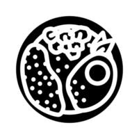 tailandés albahaca pollo cocina glifo icono vector ilustración