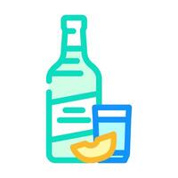 soju bottle korean cuisine color icon vector illustration