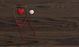 Red pink orange colour love heart stethoscope wooden oask background wallpaper copy space international hospital medical health care treatment professional international nurse doctor patient freedom photo