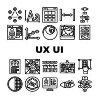 ux ui design app website icons set vector