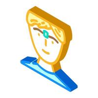 eyebrow hair removal male isometric icon vector illustration