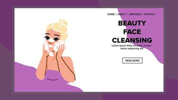 cuidado belleza cara limpieza vector