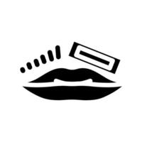 mustache hair removal female glyph icon vector illustration