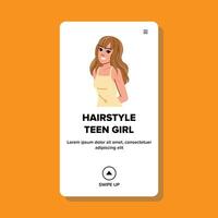 model hairstyle teen girl vector