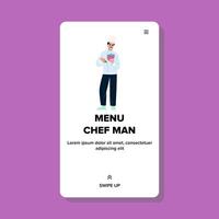 cook menu chef man vector