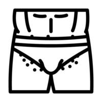 bikini pelo eliminación masculino línea icono vector ilustración