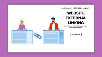 share website external linking vector