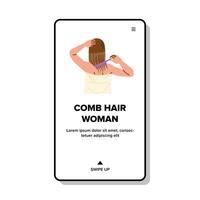 beauty comb hair woman vector