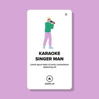 sing karaoke singer man vector