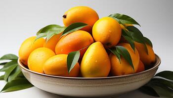 AI generated Fresh, ripe citrus fruits bring nature vibrant colors to your table generated by AI photo