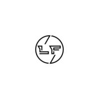 LF bold line concept in circle initial logo design in black isolated vector