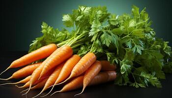 AI generated Fresh, healthy, organic vegetable salad with parsley and cilantro generated by AI photo