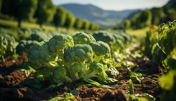 ai generado Fresco orgánico vegetales crecido en un rural granja generado por ai foto