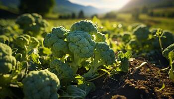 ai generado Fresco orgánico vegetales crecido en un rural granja generado por ai foto