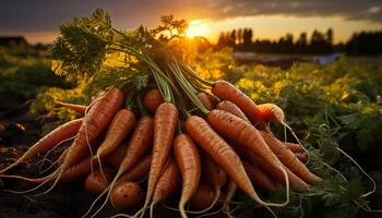 AI generated Fresh, organic vegetables harvested from a rural farm generated by AI photo